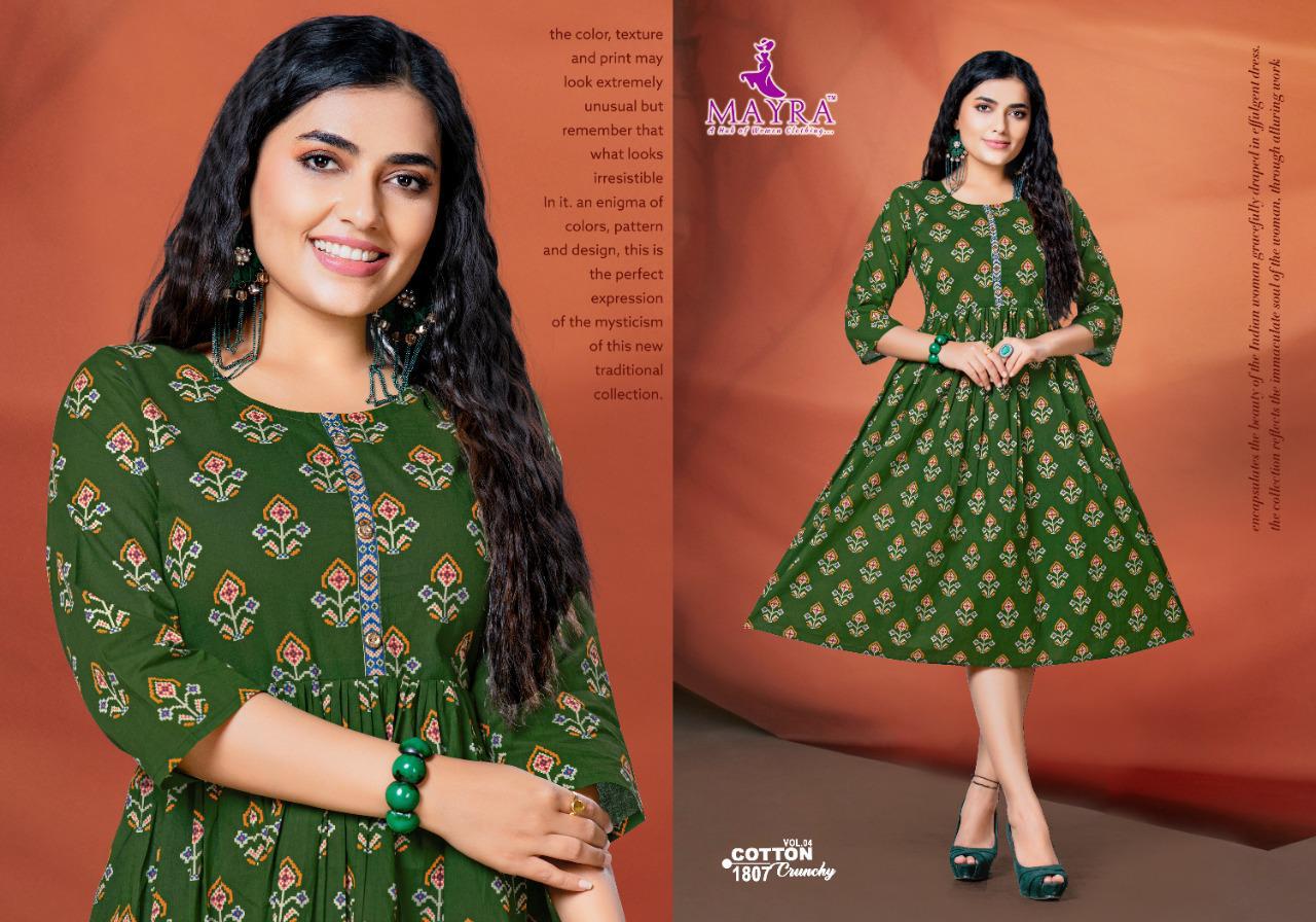 Mayra Cotton Crunchy 4 Casual Wear Fancy Designer Cotton Kurti Collection